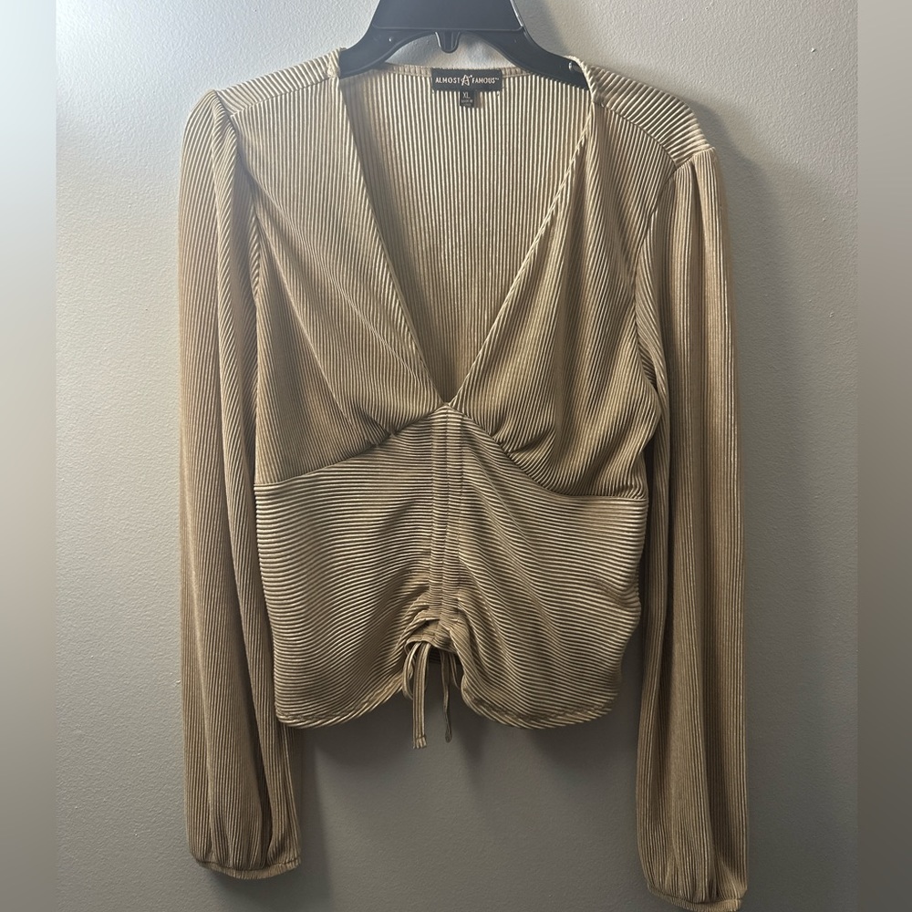 Almost Famous Gold Long Sleeved Shirt Sz. XL